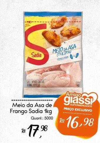Giassi Supermercados Meio da asa de frango sadia oferta