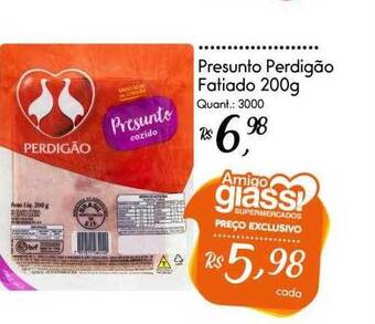 Giassi Supermercados Presunto perdigão fatiado oferta