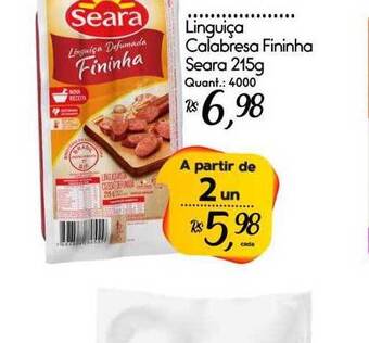 Giassi Supermercados Linguiça calabresa fininha seara oferta