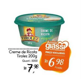 Giassi Supermercados Creme de ricota tirolez oferta