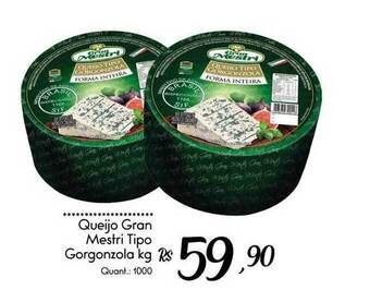 Giassi Supermercados Queijo gran mestri tipo gorgonzola kg oferta
