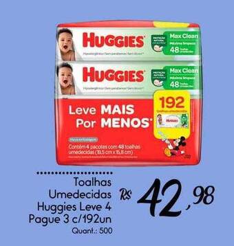 Giassi Supermercados Toalhas umedecidas huggies leve 4 pague 3 oferta