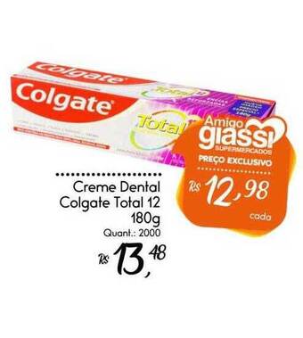 Giassi Supermercados Creme dental colgate total 12 oferta
