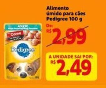 Extra Supermercado Alimento umido para caes Pedigree 100g oferta
