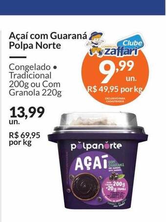 Zaffari Açaí com guaraná polpa norte oferta