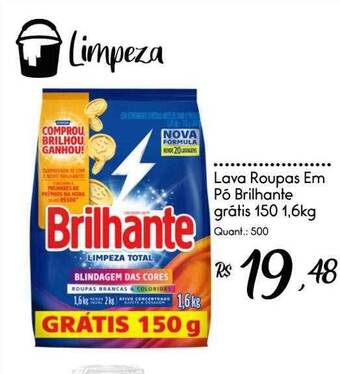 Giassi Supermercados Lava roupas em pó brilhante oferta