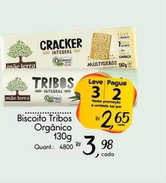 Giassi Supermercados Biscoito tribos orgânico leve 3 pague 2 oferta