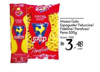 Giassi Supermercados Massa galo espaguete fetuccine fideline parafuso pena oferta