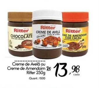 Giassi Supermercados Creme de avelã ou creme de amendoim ritter oferta