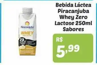 Bebida láctea piracanjuba whey zero lactose