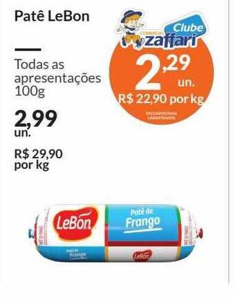 Zaffari Patê lebon oferta