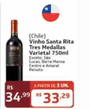 Royal Supermercados Vinho santa rita tres medallas varietal oferta