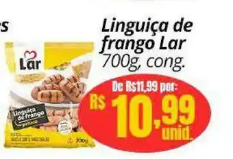 Supermercados Baklizi Linguiça De Frango Lar Cong. 700g oferta