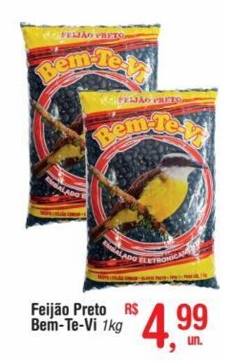 Fort Atacadista Feijao Preto Bem Te Vi 1kg oferta