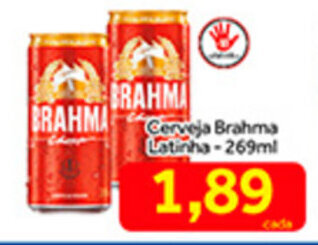 Shibata Supermercados Cerveja Brahma Latinha 269ml oferta