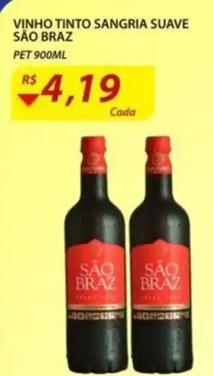 Assaí Atacadista Vinho Tinto Sangria Suave Sao Braz 900ml oferta