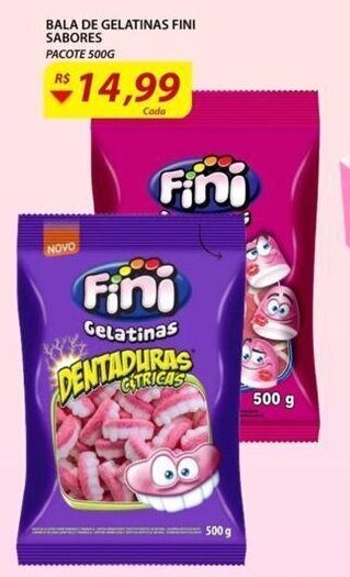 Assaí Atacadista Bala de Gelatinas Fini Sabores 500g oferta