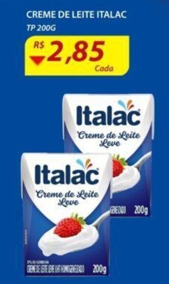 Assaí Atacadista Creme de Leite Italac 200g oferta