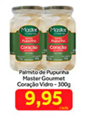Shibata Supermercados Palmiti de Pupunha Master Gourmet Coracao Vidro 300g oferta