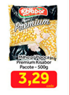 Shibata Supermercados Milho P/ Pipoca Premim Kisabor pacote 500g oferta