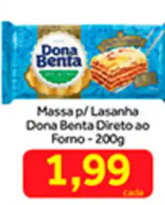 Massa p/ Lasanha Dona Benta Direto ao Forno 200g