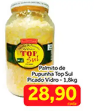 Shibata Supermercados Palmito de Pupunha Top Sul Picado Vidro 1.8kg oferta