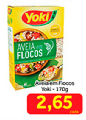 Shibata Supermercados Aveia em flocos Yoki 170g oferta