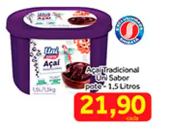 Shibata Supermercados Acai Tradicional Uni Sabor pote 1.5L oferta