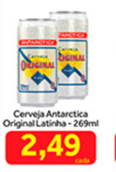 Shibata Supermercados Cerveja Antarctica Original Latinha 269ml oferta