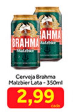 Shibata Supermercados Cerveja Brahma Malzbier 350ml oferta