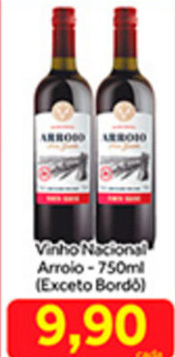 Shibata Supermercados Vinho Nacional Arroio 750ml oferta