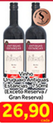 Shibata Supermercados Vinho Uruquaio Antiguas Estancias 750ml oferta