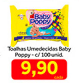 Toalhas Umedecidas Baby Poppy c/100un.