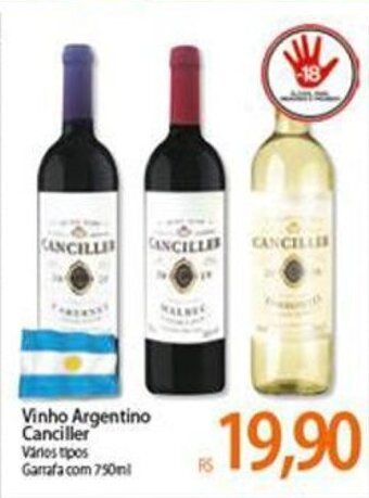 Atacadão Vinho Argentino Canciller 750ml oferta