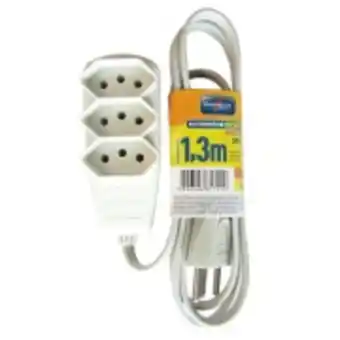 Ferreira Costa Extensão elétrica 3 tomadas 1,30m 3 pólos 10a branco sort -... oferta