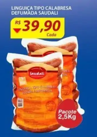 Assaí Atacadista Linguica tipo Calabresa defumada Saudali 2.5kg oferta