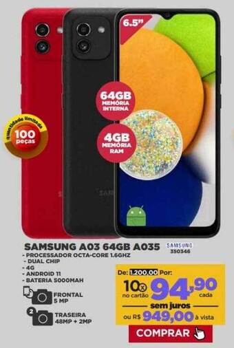 Móveis Simonetti Samsung a03 64gb a035 oferta