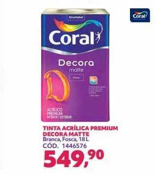 Telhanorte Tinta acrílica premium decora matte coral oferta
