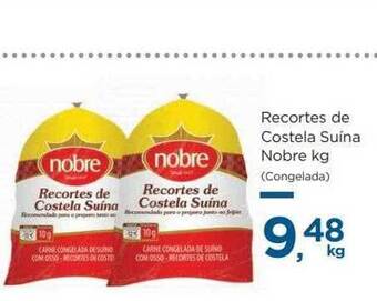 Recortes de costela suína nobre