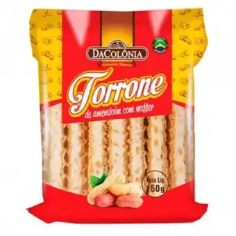 São Roque Supermercados Torrone de amendoim com wafer dacolônia embalagem 150g oferta