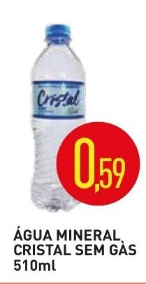 Calvo Atacadista Agua Mineral Cristal sem gas 510ml oferta