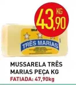 Calvo Atacadista Mussarela Tres Marias peca 1kg oferta