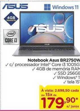 Carrefour Notebook asus br2750w oferta