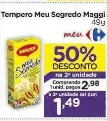 Carrefour Tempero meu segredo maggi 50% desconto na 2a unidade oferta