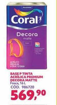 Telhanorte Base p tinta acrílica premium decora matte coral oferta