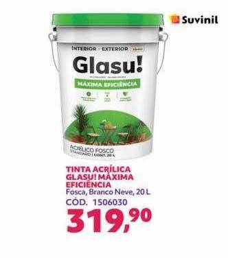 Telhanorte Suvinil tinta acrílica glasu! máxima eficiência oferta