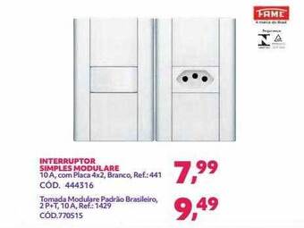 Telhanorte Interruptor simples modulare fame oferta