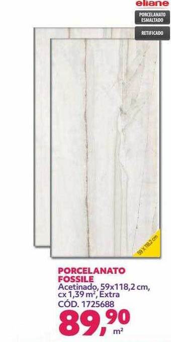 Telhanorte Eliane porcelanato fossile oferta