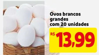 Mercado Extra Ovos Brancos grandes com 20 unidades oferta