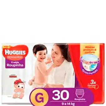 Fralda turma da monica huggies roupinha mega g com 30 unidades